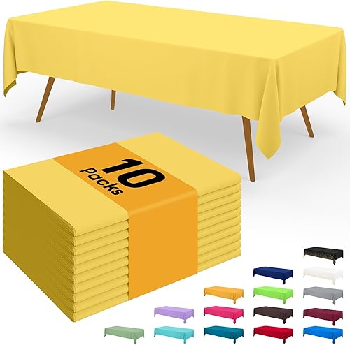 Miniatura 94 de Smiry - Juego de 6 manteles desechables, manteles rectangulares impermeables de 54 x 108 pulgadas para fiestas, mantel de plástico decorativo, a