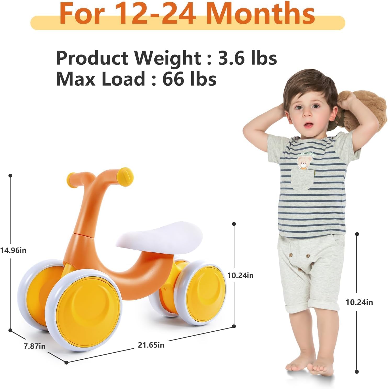 Baby Balance Bike/Scooter for 1-3 Year Old Boys Girls,12-36 Month Toddler Best First Birthday Gift Children Walker,Train Your Baby from Standing to Walking-Indoor Outdoor Balance Bike (Nut Brown) - Image 4 thumbnail