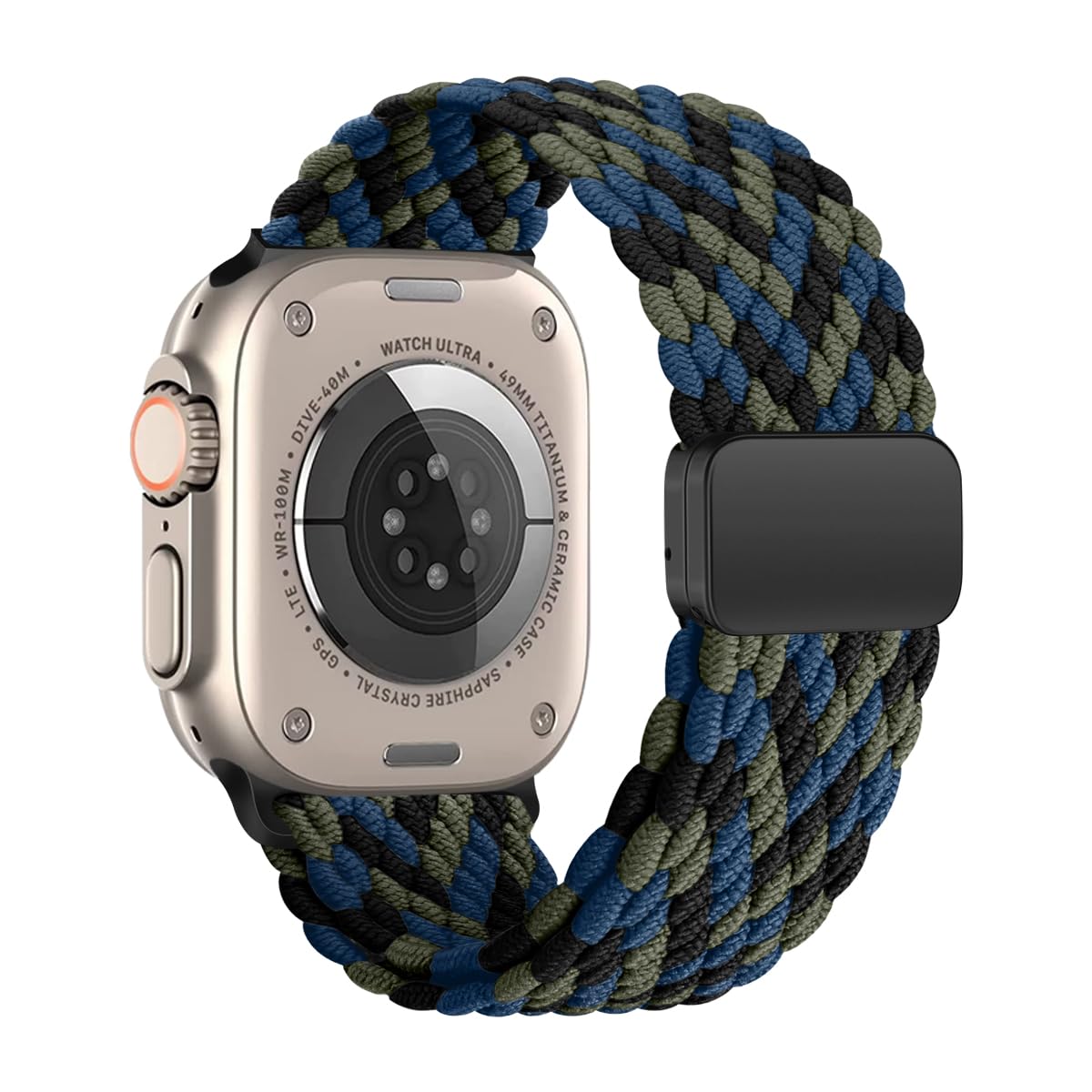 iBazalCompatible with Watch Strap 49 mm 45 mm 44 mm 42 mm 41 mm 40 mm 38 mm Nylon Braided Solo Loop Sport Watch Strap Replacement for Watch Series Ultra 8/7/6/5/4/3/2/1/SE/SE2 Elastic Woven Band