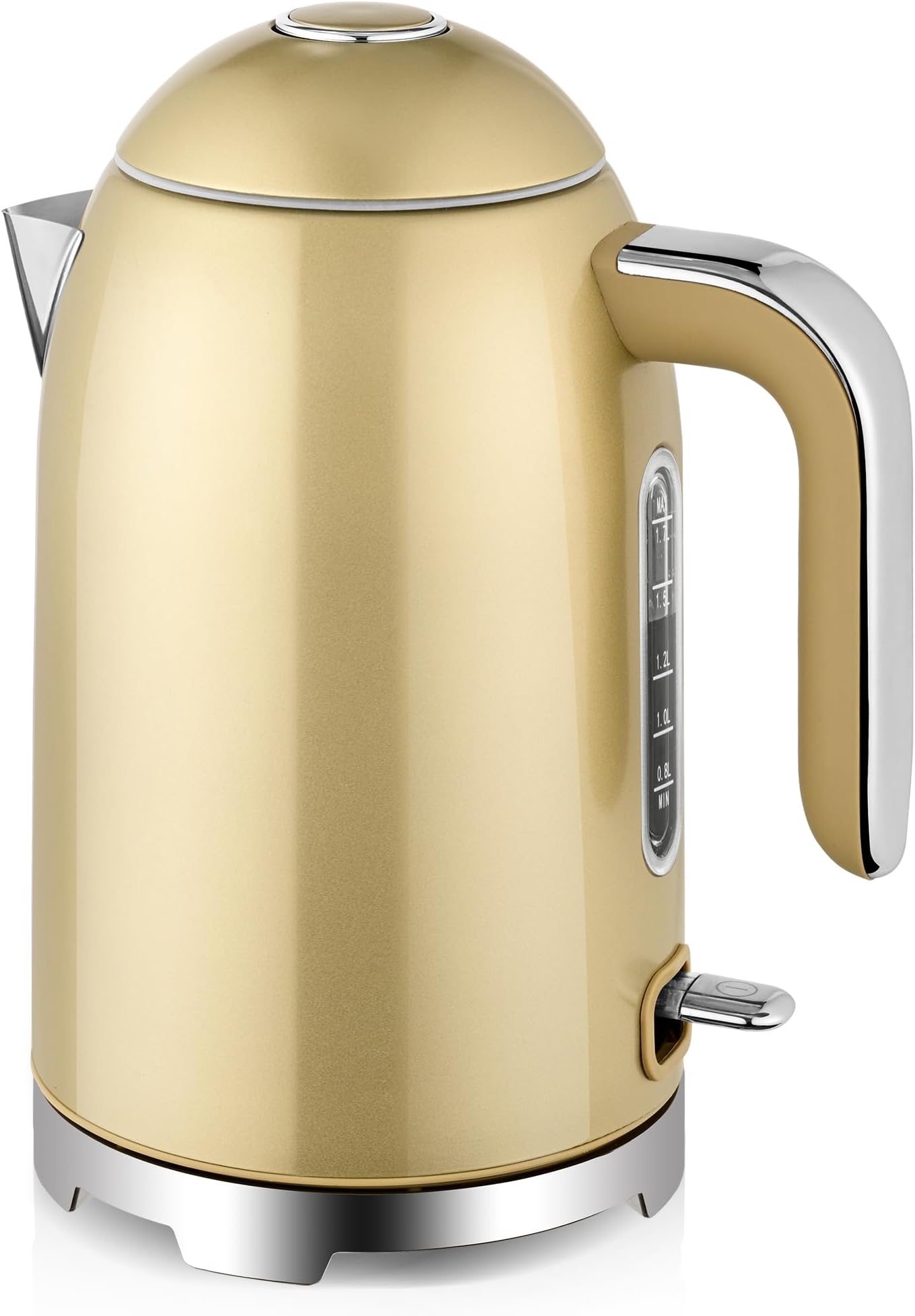 SUSTEASElectric Kettle - 57oz Electric Tea Kettle, 1500W Fast Heating Stainless Steel Hot Water Kettle, Cordless LED Indicator, Auto Shut-Off & Boil Dry Protection, Champagne