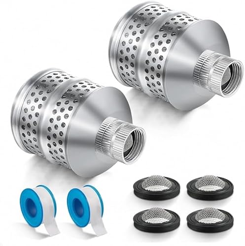 Bubbler Sprinkler (2-Pack) – 3/4" Rustproof Flood Nozzle with Gentle Root Watering & Extra Filters – Includes 40-Inch Hose Securing Tape & Teflon Tape for Vegetable Gardens, Yards & Shrubs- 2Pack SP07