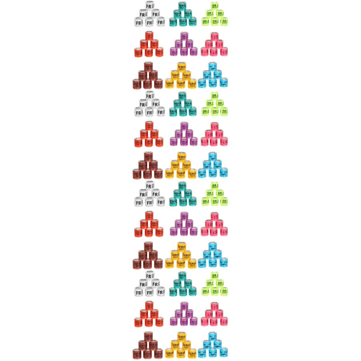 BESPORTBLE 400pezzi Fasce per Piedi Piccioni Anelli di Identificazione Leggeri e Colorati per Piccioni e Pappagalli Facili da Usare Varie Colorazioni per Monitoraggio e La Gestione degli