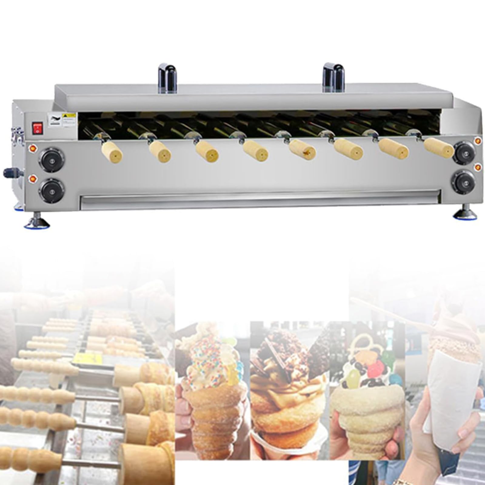 ASerZenith Bread Roll Machine Cake Donut Machine, Bread Roll Oven Mold, Stainless Steel Toasted Doughnut Machine