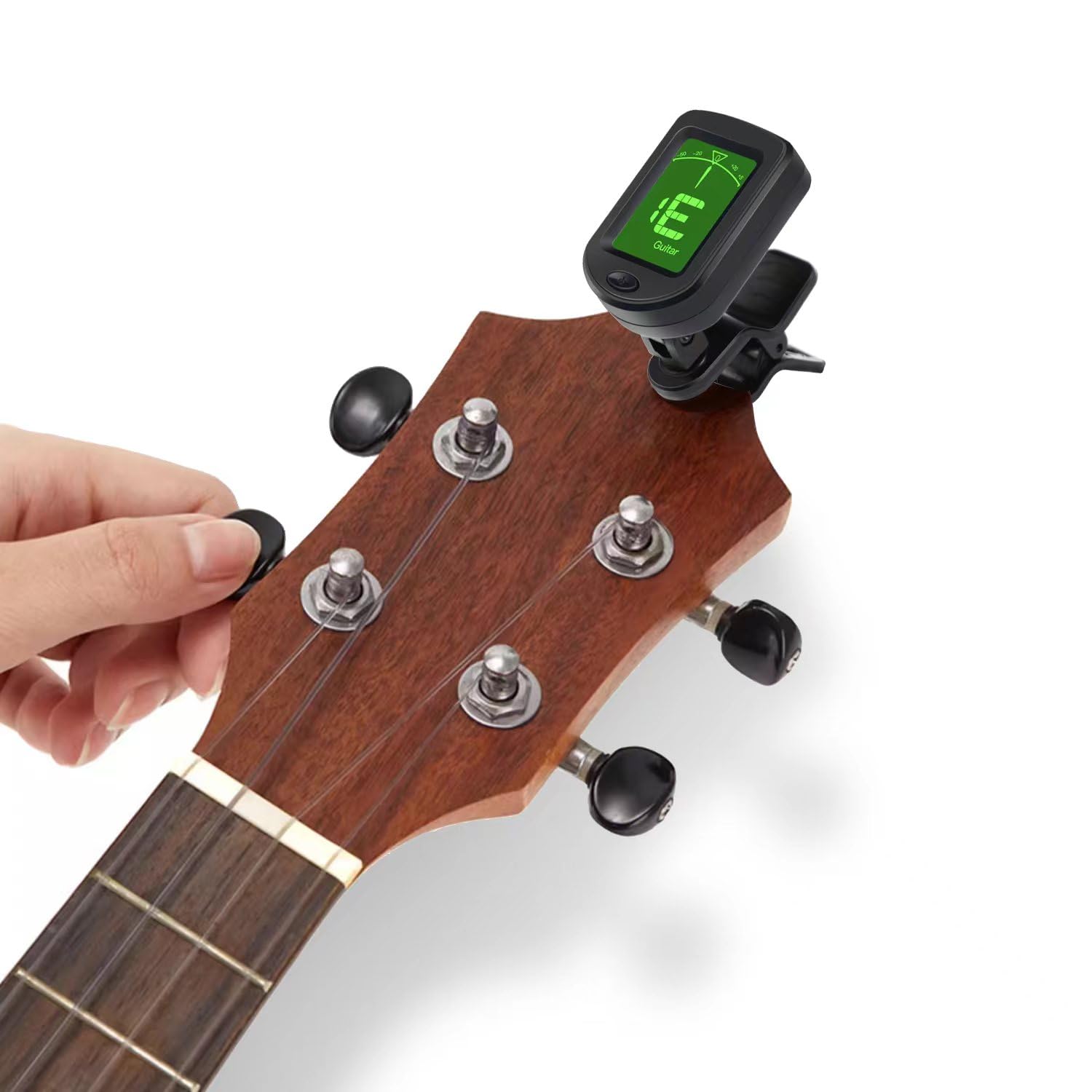 Gitarren-Stimmgerät zum Anklippen, für Ukulele, Gitarre, Bass, Mandoline, 6 Stück