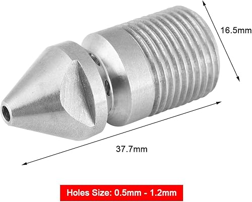 Miniatura 4 de Puntas para lavadora a presión, accesorios para lavadora eléctrica, rociador de chorro de drenaje de acero inoxidable multiángulo de 38 pulgadas,