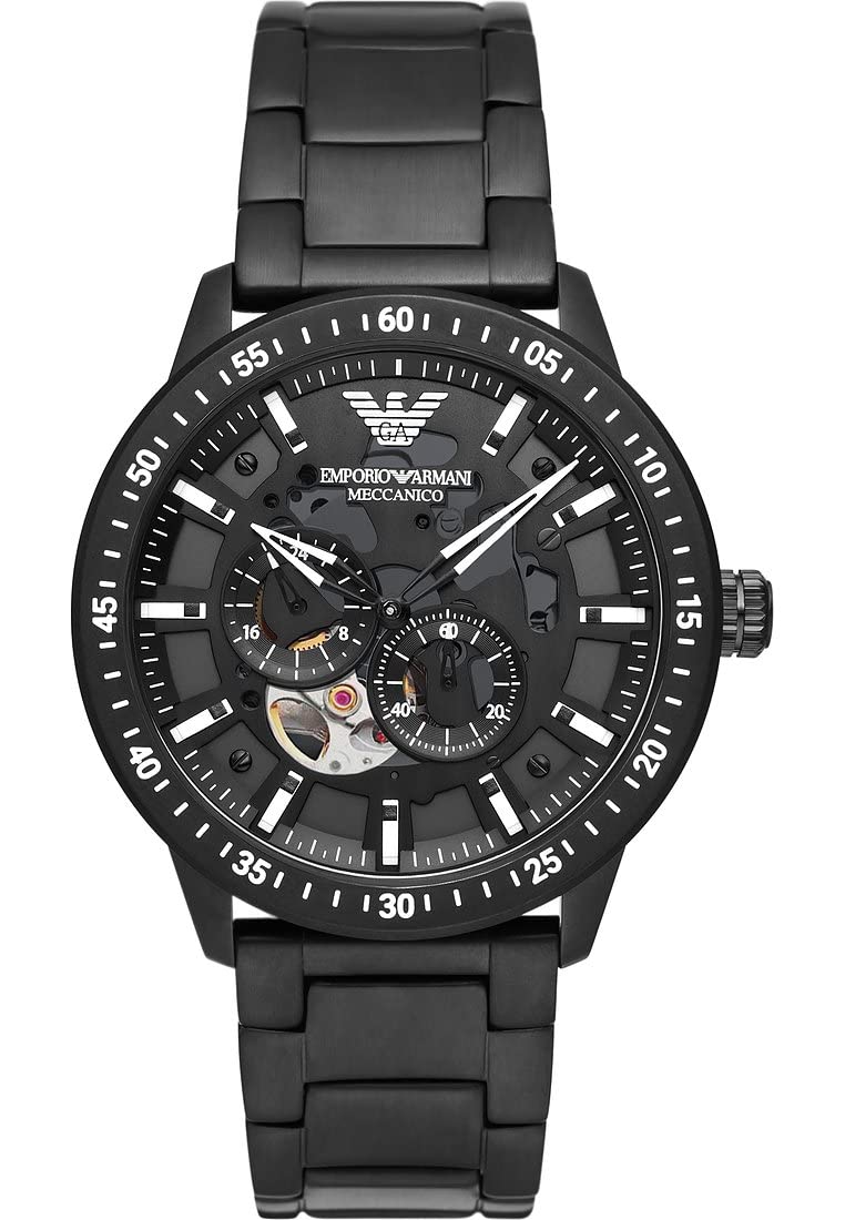 Emporio Armani Men's Automatic, Black-Tone Stainless Steel Watch, AR60054, Black, bracelet