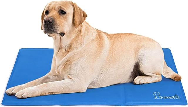 pecute Dog Cooling Mat, Durable Pet Cool Mat Non-Toxic Gel Self Cooling Pad, Great for Dogs Cats in Hot Summer (XL, Blue)