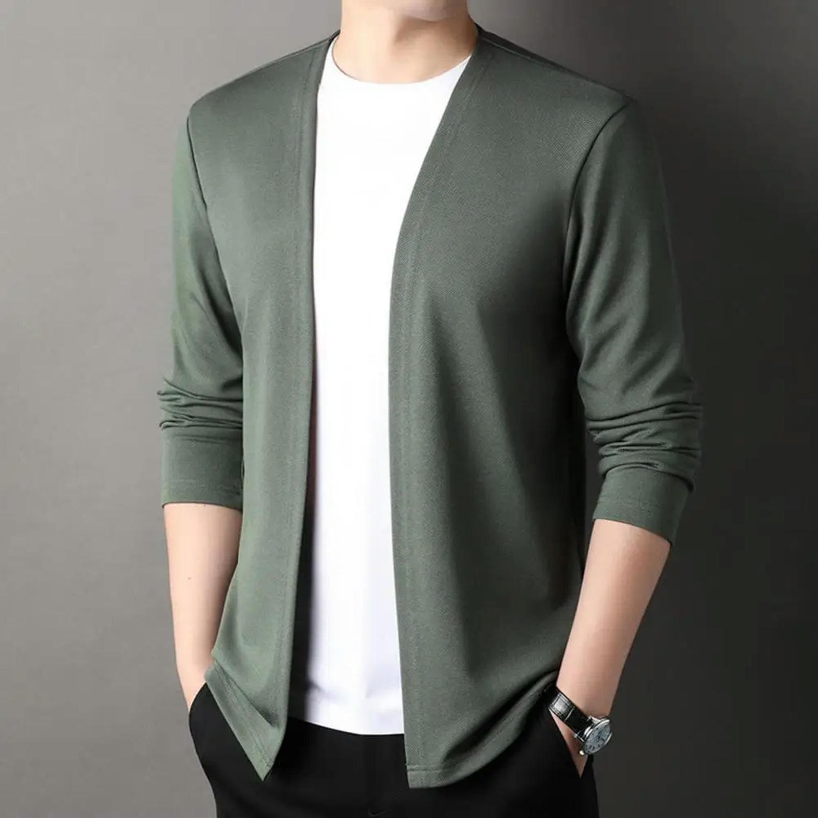 Maglione Uomo Significa Classica Maglione Slim Fit Cappotto Maglione Elegante Cardigan Maschile per Maschio di Primavera Autunno Casual Maschio-albicocca-2xl