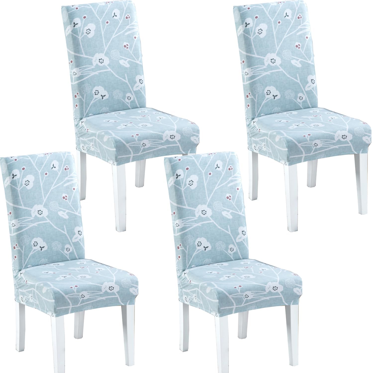 Dining Chair Covers 4 6 Pack Super Fit Stretch Short Dining Room Chair Covers, Washable Spandex Kitchen Parsons Chair Slipcovers Banquet Chair Seat Protector Slipcover (Printed-05, 6)