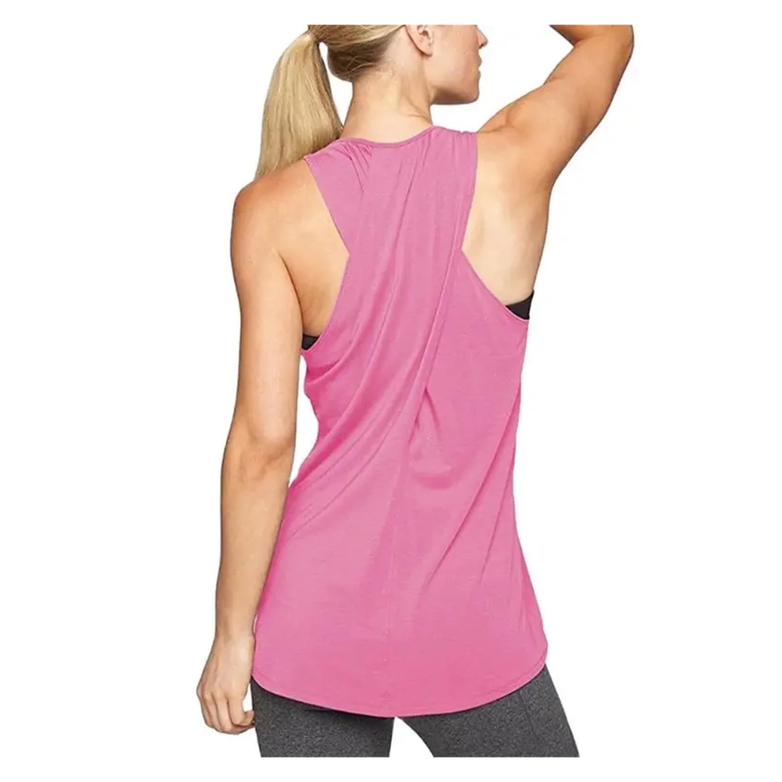 Canotte da Allenamento da Donna Top da Yoga da Donna Gilet Sportivo Sottile e Sciolto T-Shirt Senza Maniche Traspirante Palestra Fitness Camicie da Corsa Canotte Sexy da Ragazza(E,M)