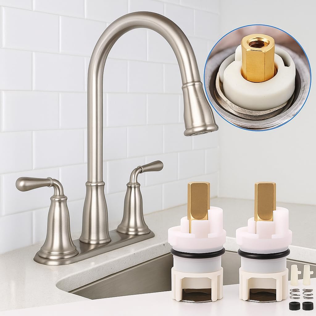 RP25513 Faucet Stem Assembly Replacement Kit – Compatible with Delta Two Handle Faucets – Includes 6 Sets with RP4993 Seats and Springs for Bathroom, Kitchen, Sink and Bathtub Repair