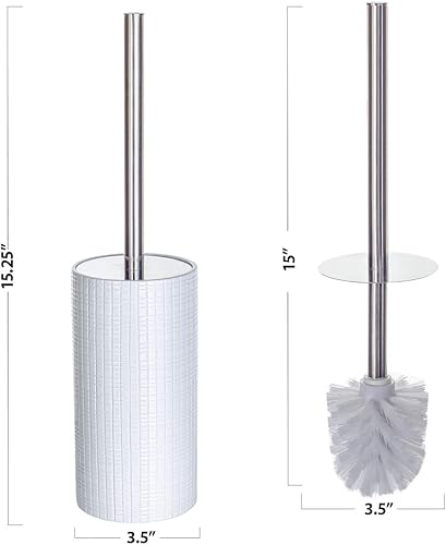 Miniatura 9 de Creative Scents Dispensador de jabón líquido blanco para baño, dispensador decorativo de loción de manos con bomba fuerte para encimera de tocador,