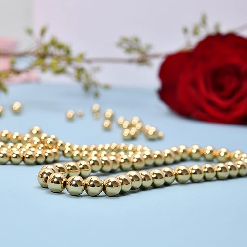 Miniatura 3 de 300 cuentas espaciadoras redondas pequeñas rellenas de oro de 18 quilates, cuentas de pulsera, cuentas espaciadoras de bolas para manualidades,