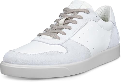 ECCO Men's Street Lite Classic Lace Up Sneaker, Shadow White/White, 11-11.5