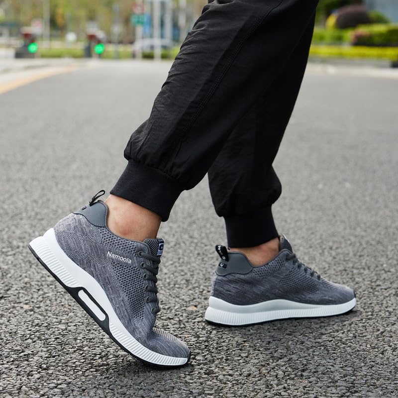 Image of Men's Invisible Height Increasing Elevator Shoes Lightweight Sport Shoes Height-Boosting Non-Slip Sneakers 2.4'' Taller