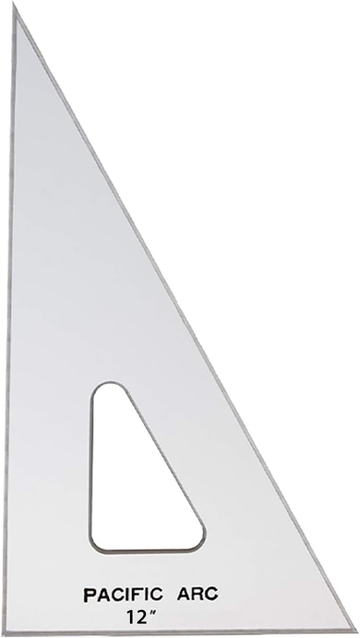 Drafting Triangle, 12-inch, 30/60/90 Degrees, w/Inking Edge, Topaz