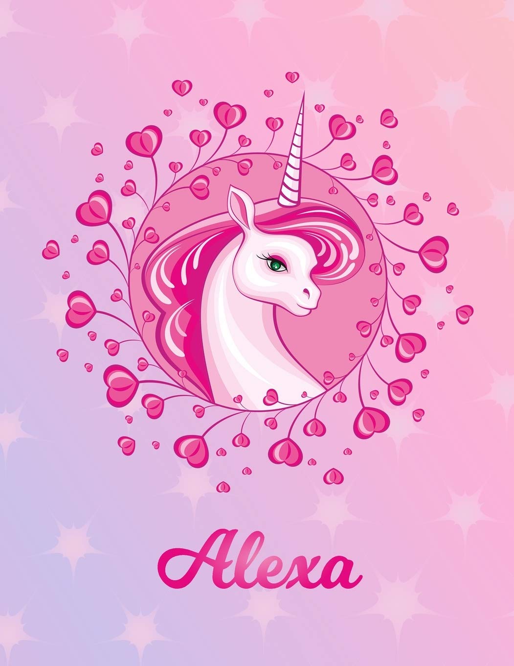 Alexa: Unicorn Large Blank Primary Sketchbook Paper - Pink Purple Magical Horse Personalized Letter A Initial Custom First Name Cover - Drawing Sketch ... - Art Sketch Book- Create & Learn to Draw