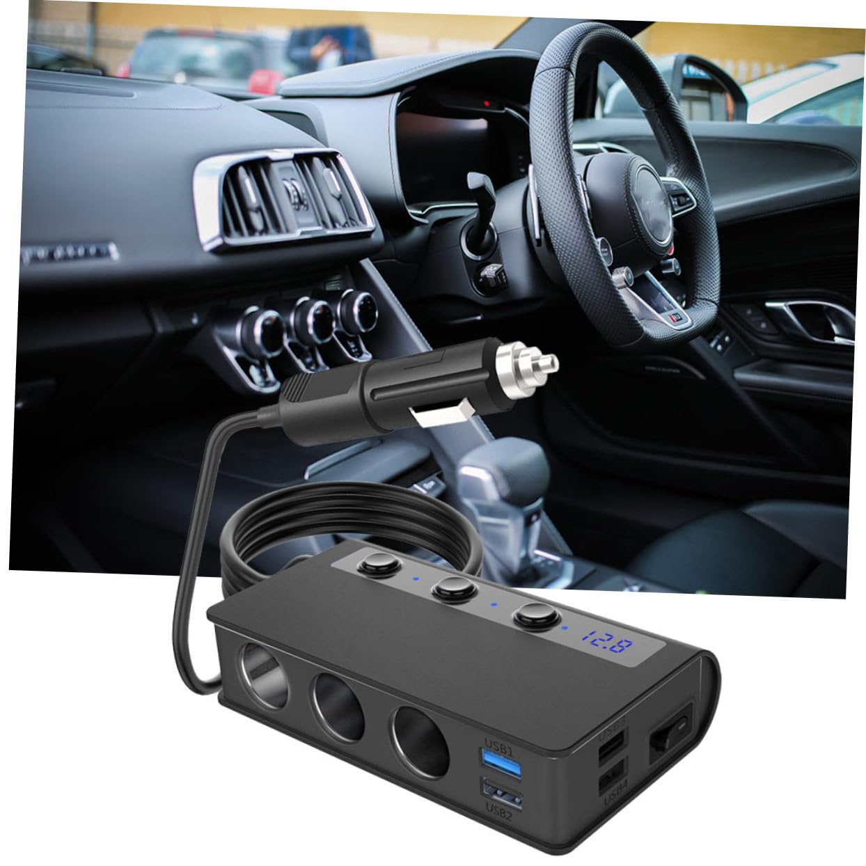 DOITOOL 180w Cargador De Coche Puertos USB y Adaptadores De Mechero Distribuidor De Energía para Dispositivos Móviles Cámaras