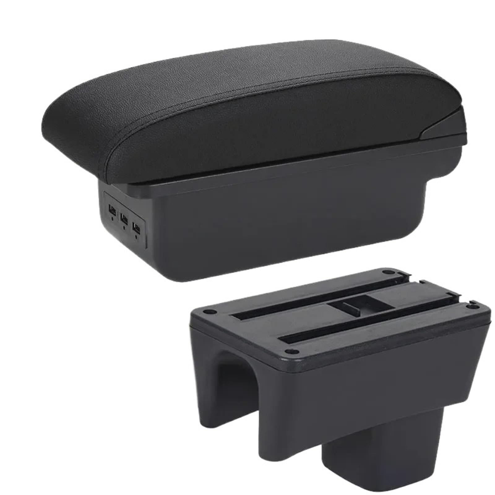 Car Armrest Box For Suzuki For Swift 2005-2024 Car Armrest Interior Details Storage Box Retrofit Parts(B2 Black line 3USB)