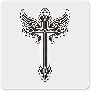 MAGJUCHE Cross Stencil 12 Inches, Reusable Cross Stencil for Painting DIY Crafts Decor
