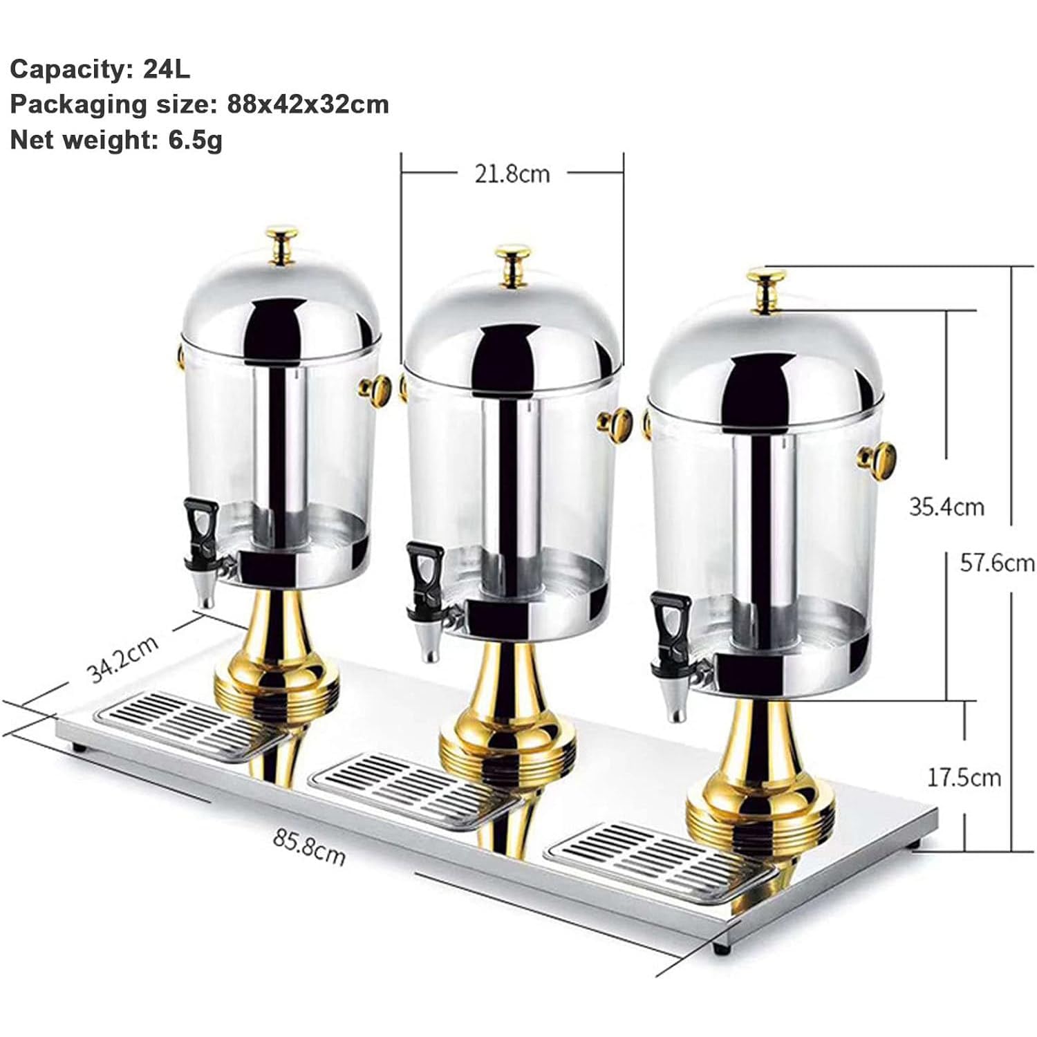 Distributore di bevande per feste, contenitore per bevande in acciaio inox da 16 l/24 l con camera di ghiaccio, ideale per buffet, bar ed eventi, stazione di bevande refrigerate