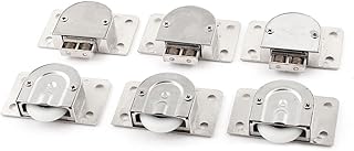 Aexit 3 Pair Material Handling Silver Tone Metal Furniture Closet Sliding Door Roller Wheel w Spring Loaded Roller Stands Catch Set
