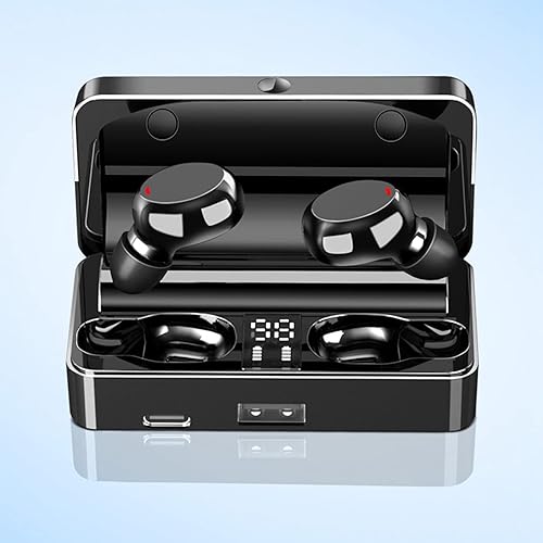 Miniatura 4 de Auriculares inalámbricos Bluetooth con Bluetooth, auriculares Bluetooth 5.3 con estuche de carga, micrófono con cancelación de ruido, pantalla LCD,
