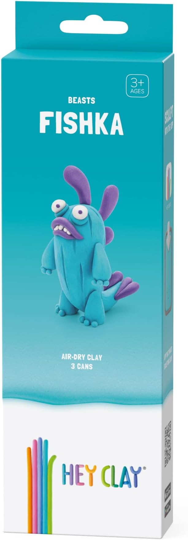 DIY Fishka Plastic Creative Modelling Air-Dry Clay For Kids 3 Cans