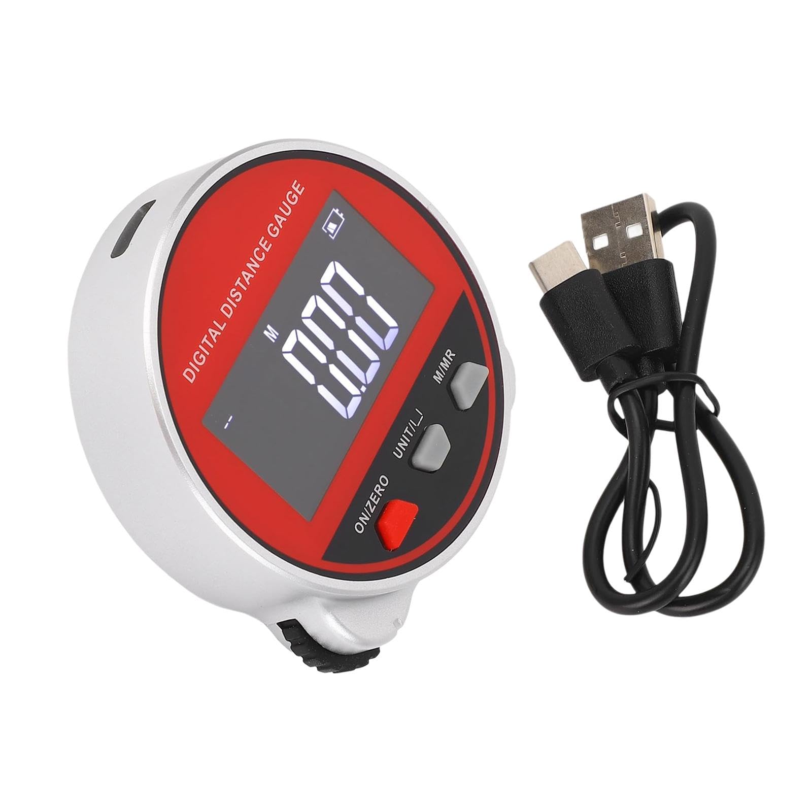 Electronic Digital Cinta Métrica con Pantalla Cinta Métrica Electrónica Recargable USB Regla Enrollable Portátil para Largas Distancias Adecuada, Rojo
