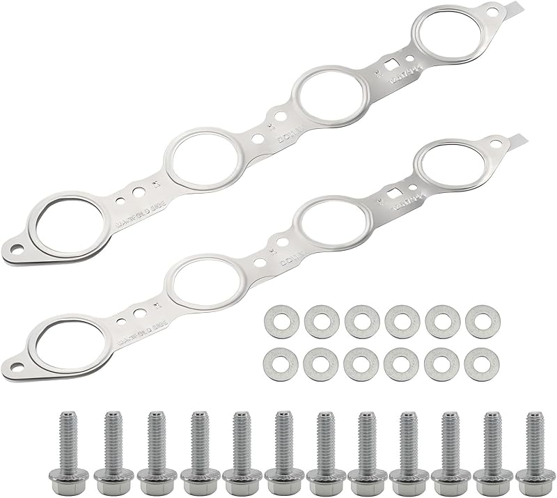 Junta do coletor de escape MLS Sorello com parafusos para motores LS – Kit com 2 unidades