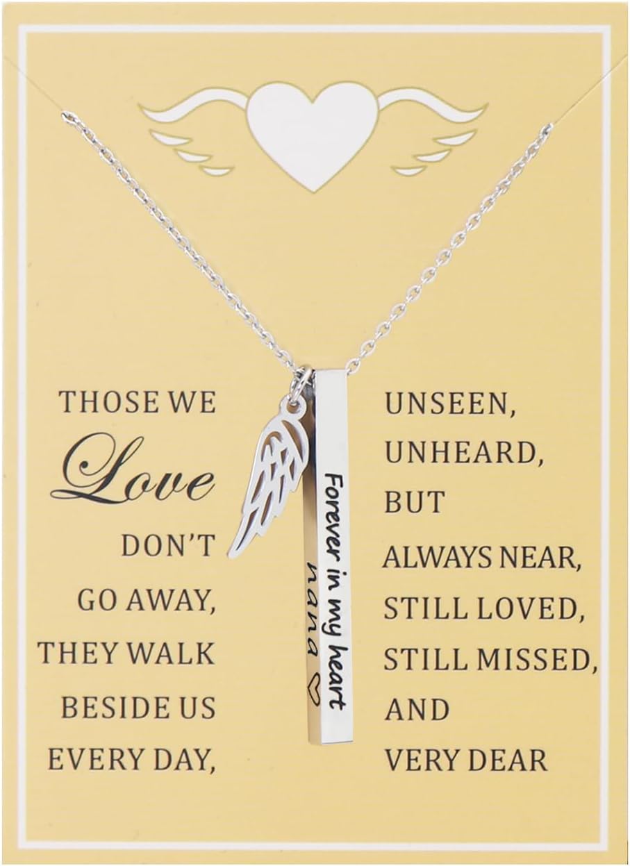 Ankiyabe Sympathy Memorial Necklace - Forever in My Heart Condolence Gifts for Loss of Loved One Bereavement Gifts