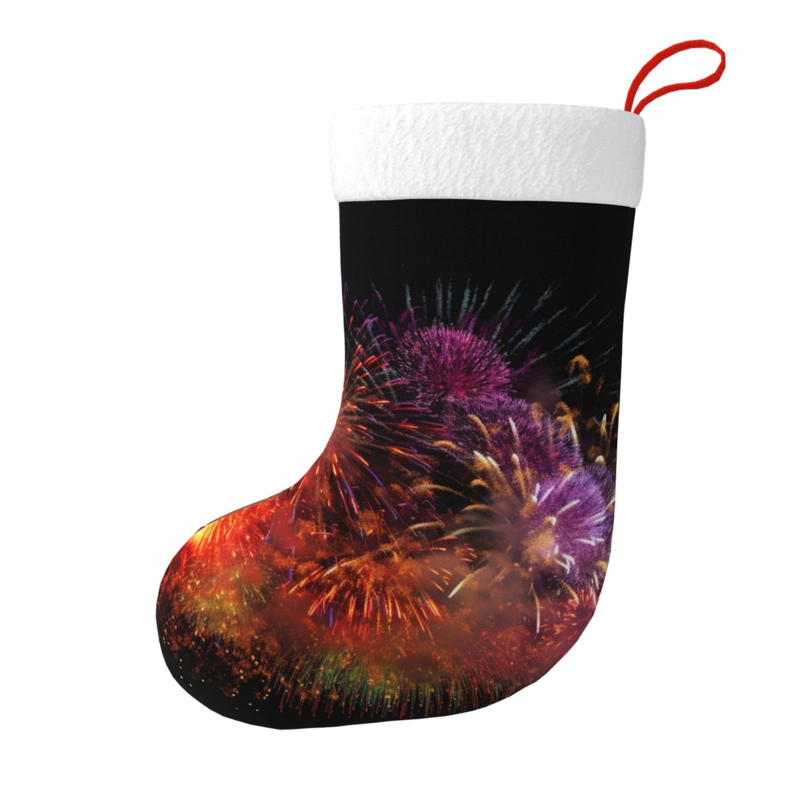 Explosion Firework 3D Print Christmas Stocking, 28x45cm Holiday Hanging Stockings for Fireplace, Tree Decorations, Gift Giving, and Party Festive Decor