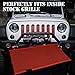 Xprite Red Aluminum Alloy Mesh Grill Inserts Compatible with 2007-2018 Jeep Wrangler JK JKU Original Front Hood Matte Grille Grid