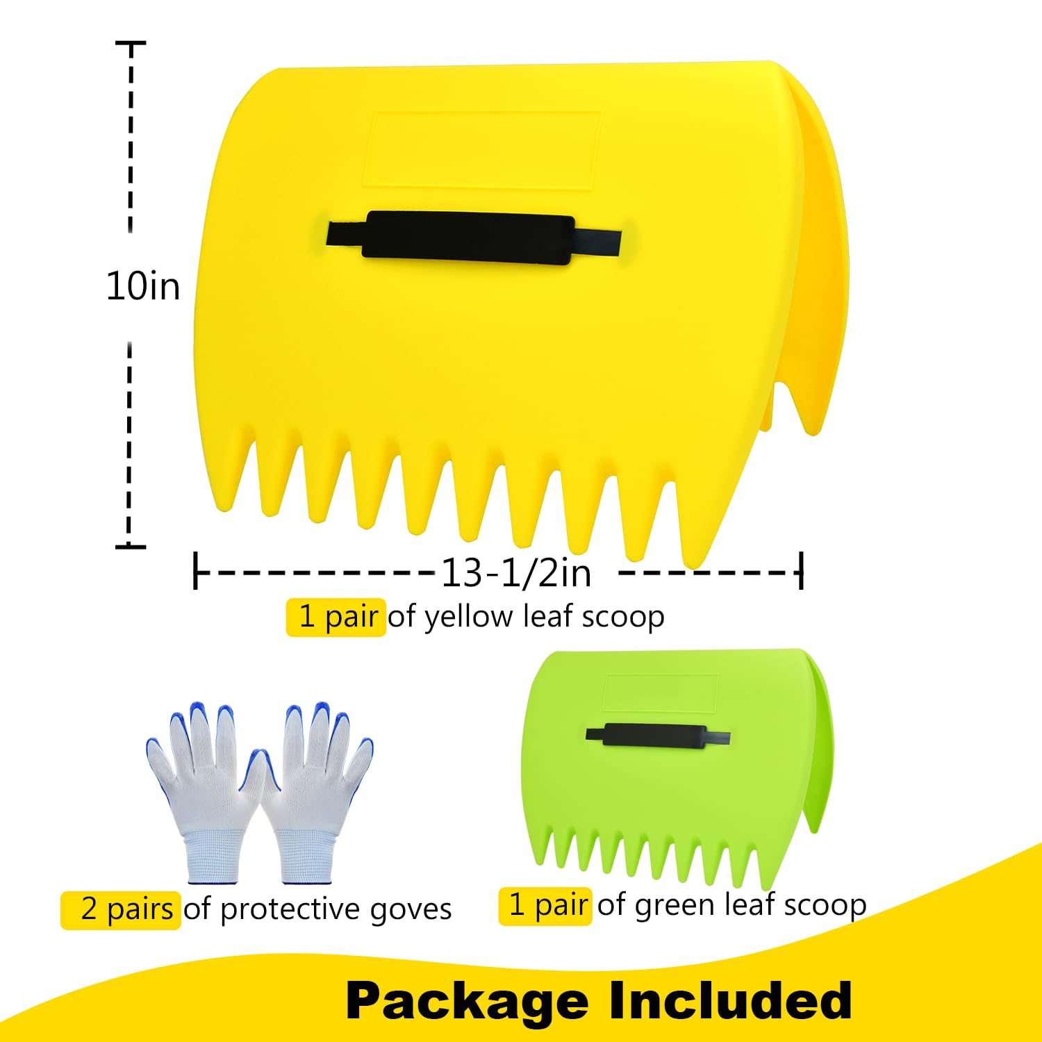 2 zestawy łopatek do liści, ręczne grabie, łopatki do liści i pazury z 2 parami rękawic, lekka plastikowa łopatka do liści, duże chwytaki do liści do zbierania liści, przycinania, trawy (2 zestawy,