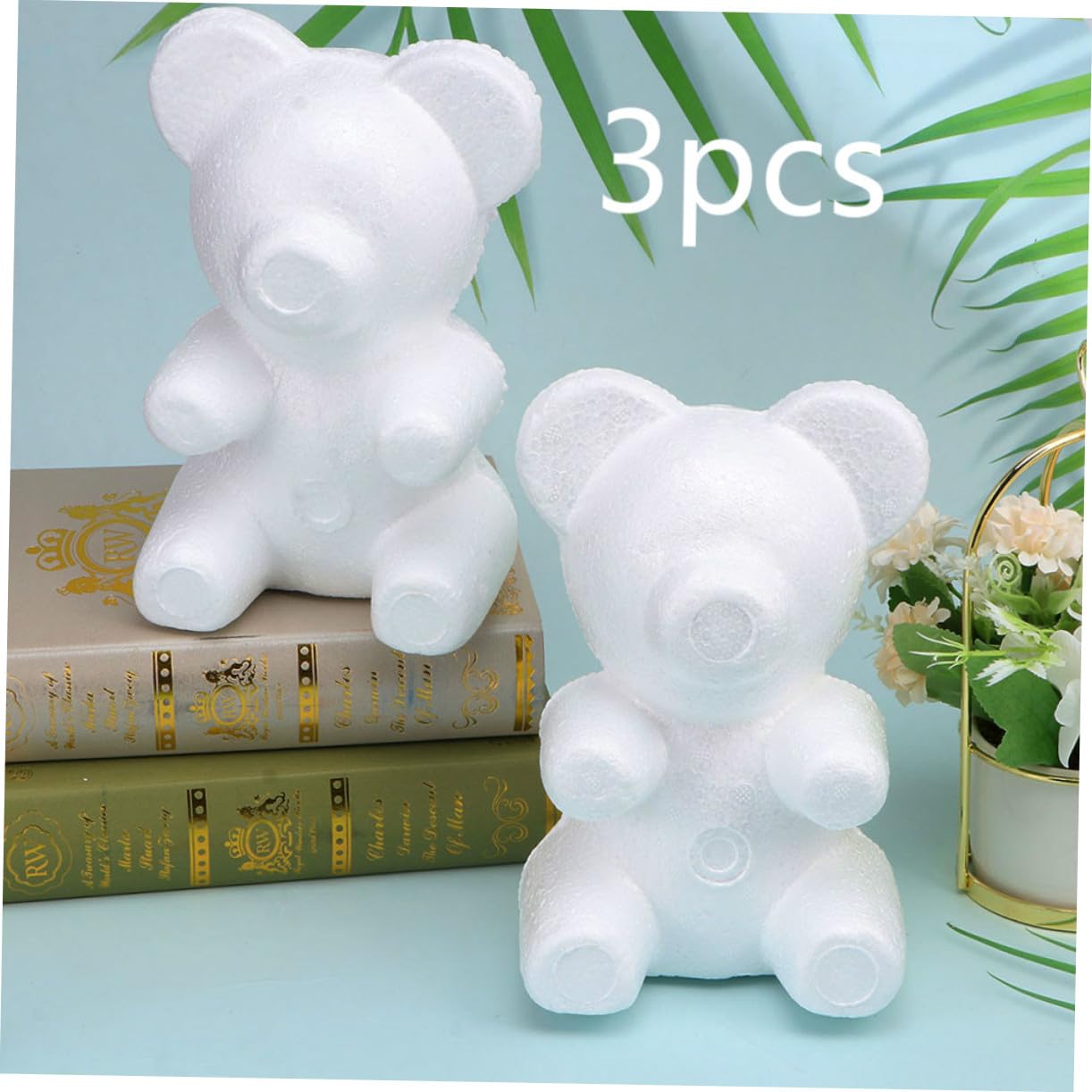 STOBOK 9pezzi Orsetto Polistirolo per Decorazioni Fai da Te Mould Bianco per Progetti Artigianali e Decorazioni da Scrivania
