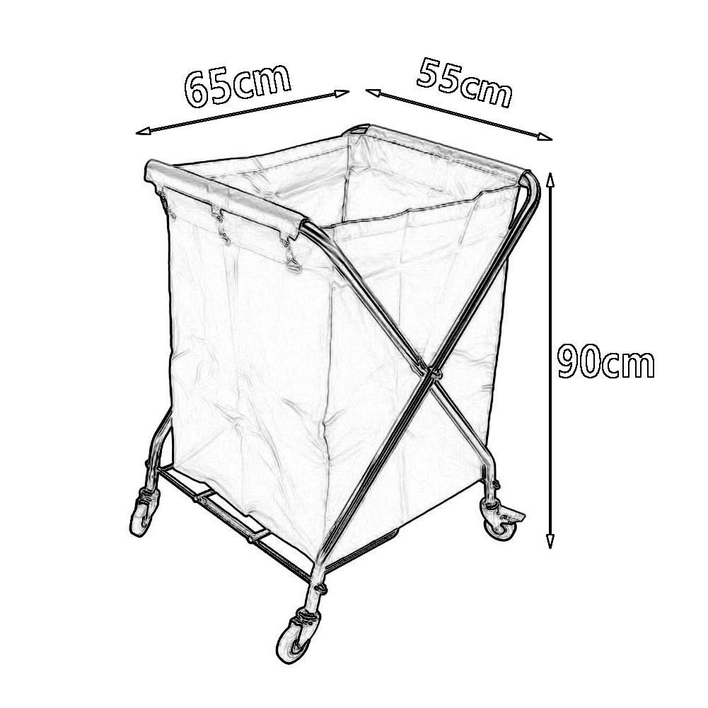 Carrito de Almacenamiento Multifuncional, Carrito de Servicio Doméstico Carrito Clasificador de Lavanderías Comerciales Plegables Carrito de Ropa de Hotel Cesto de Lavandería con Ruedas con Bol