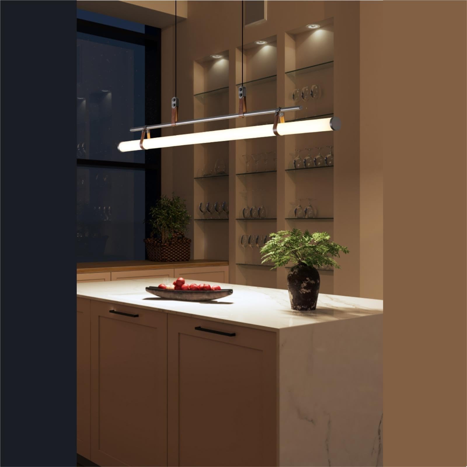 Lámpara Colgante Metálica Con Varilla Larga Estilo Industrial Moderno