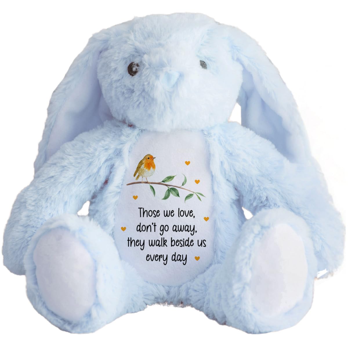 Personalised Bereavement Bunny Teddy Bear – Sympathy Gift for Grief and Loss – Customised Comfort Teddy for Someone Who Is Grieving – Thoughtful Gift for Bereavement Support (Beside Us, Blue)