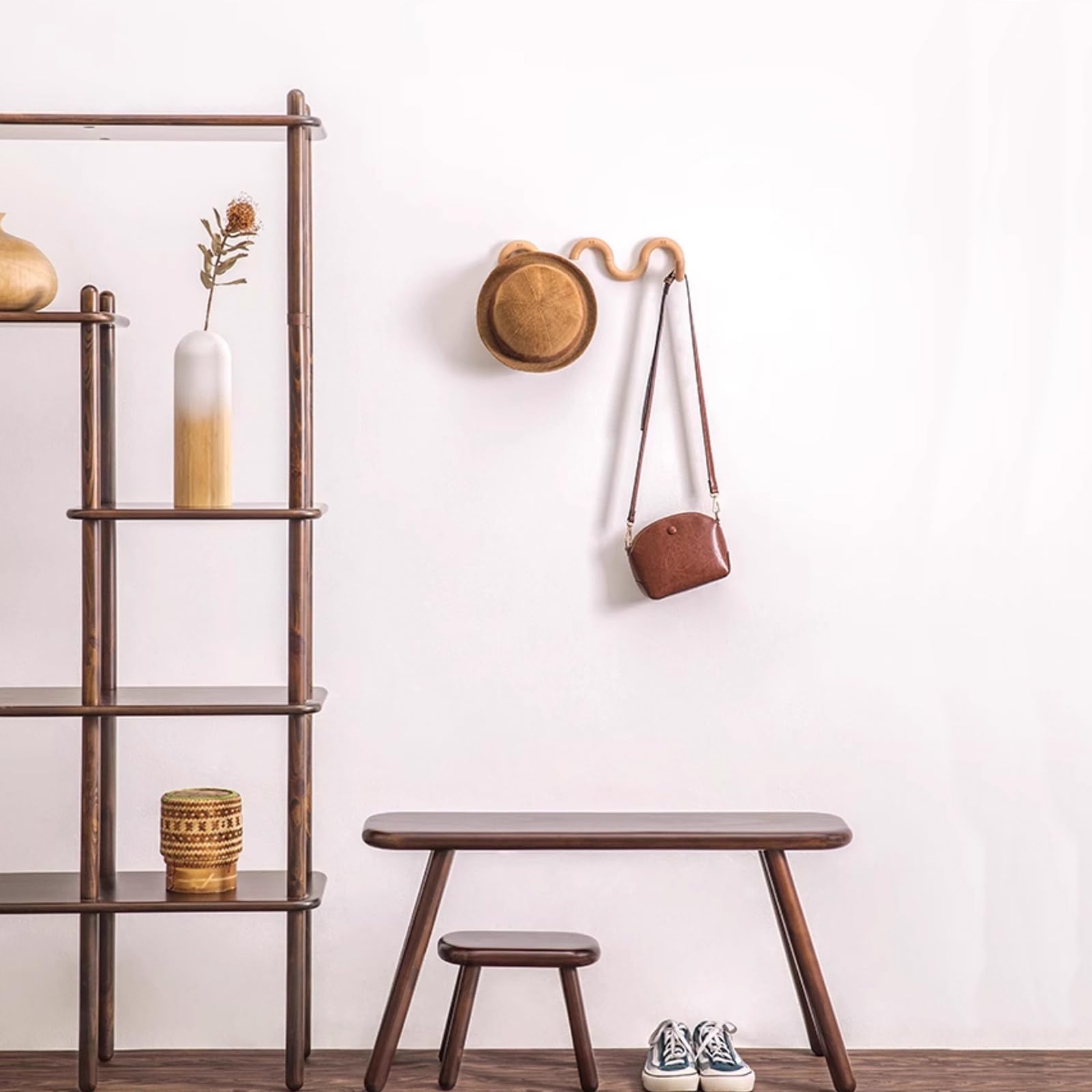 Billg Colgador Pared, Originales Percha Pared Madera, Percheros Pared de Diseño, Combina útil y Arte para Recibidores, Entradas, Dormitorios Modernos, Habitaciones Infantiles y Baños