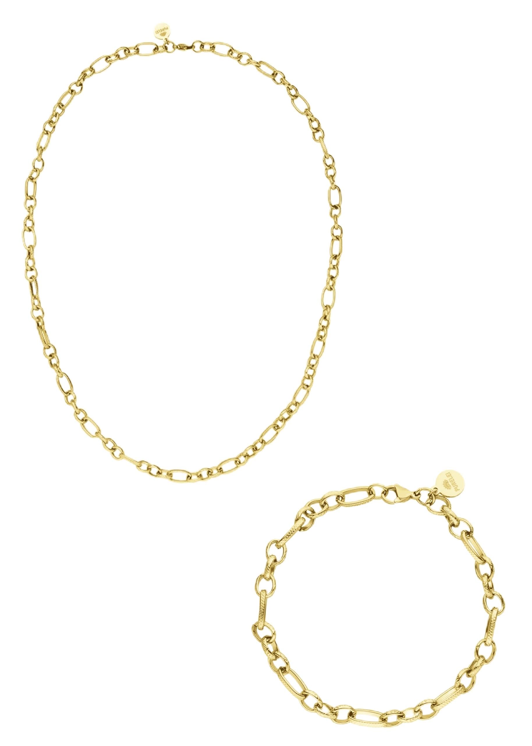 Purelei Fashion Show Schmuckset – Halskette und Armband aus Edelstahl (Gold)