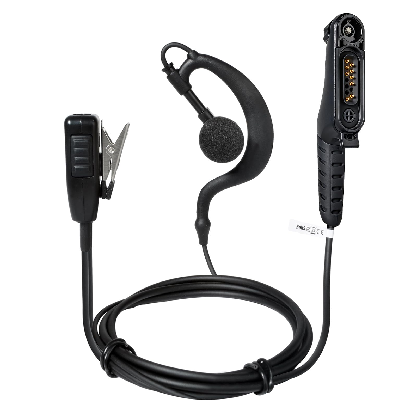 HYSHIKRA Multi Pin Walkie-Talkie Earpiece Headset with Mic Compatible with Motorola R7 N30 N50 N70, ION and MXP600 Two Way Radio for Security Bodyguard (G Shape)