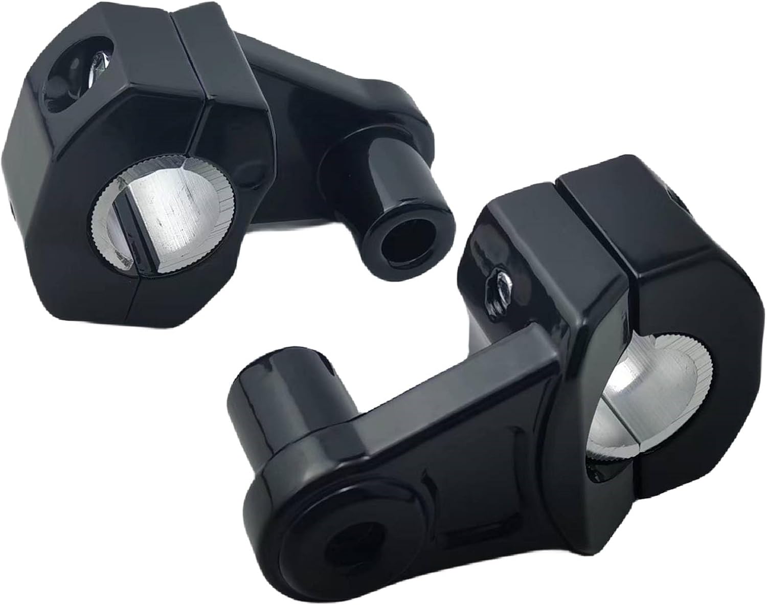 2 Inch Pivot Handlebar Risers - Universal Motorcycle Handlebar Rises Aluminum Alloy Handlebar Clamp Riser for 7/8" 22mm and 1-1/8" 28mm (Black - 2 Pack)