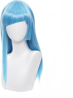 kasumi miwa Cosplay Wig Long Straight Light Blue hair Synthetic Hair Hallween Christmas Party Wigs for Women