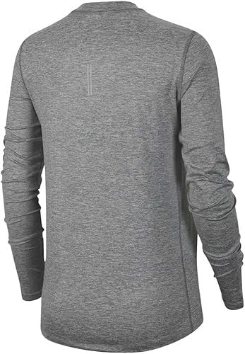 Miniatura 2 de Nike Dri-FIT Element - Camiseta de manga larga para correr con cuello redondo para mujer (as1, Alpha, m, regular, regular, gris ahumado Plata, MD),