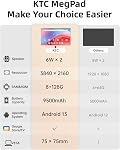 KTC MegPad 32" Smart Portable TV, 4K Toucher l'écran portable TV Surveiller, Android 13 Google EDLA Certifié 8G Stockage RAM+128G, octa-core CPU 9500mAh Batterie, double 6W Conférenciers WiFi 6