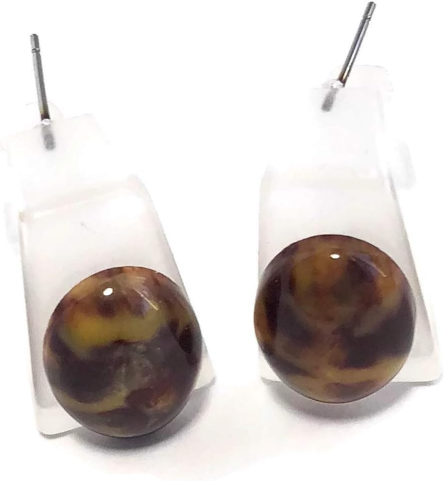 Tortoise and Clear Frosted Lucite Wide Cubist Hoop Earrings - WCUB-CL-2