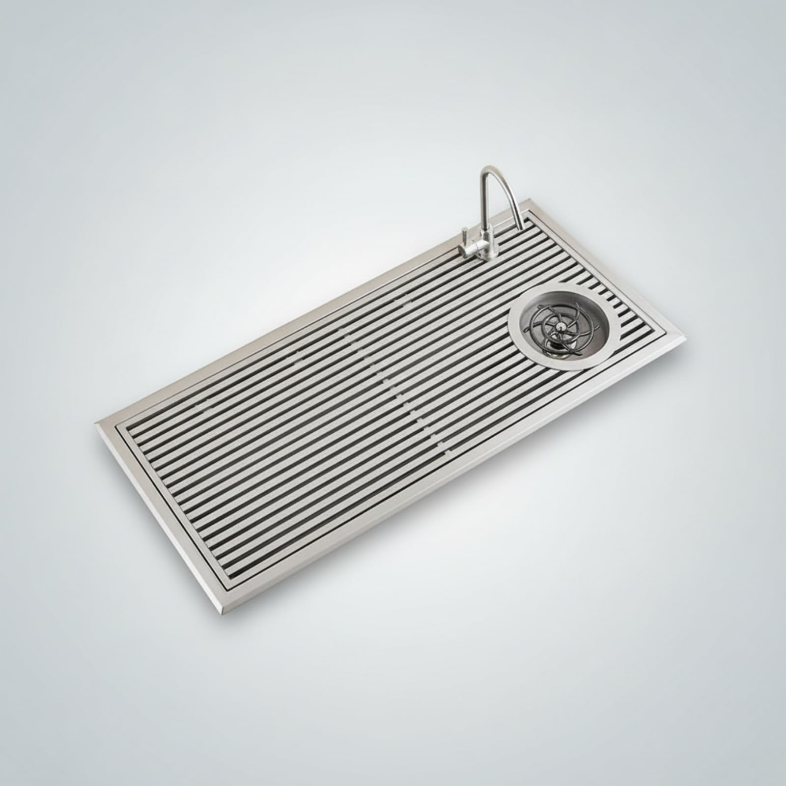 Station de Préparation de Café Plateau d'Égouttage Planche à Rinçage Actionnement par Pression Bac de Récupération Inox Cadre Résistant Adaptée aux, Or Rose, Nouveau Style Chinois