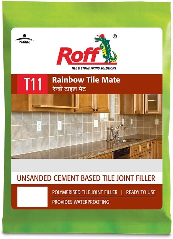 Roff Rainbow Tile mate to fill tile joints on floors walls (5mm width tiles) | 3.69 KG pastel brown