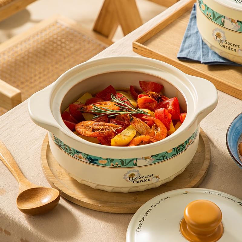 Olla de cerámica con tapa ideal para tus escapadas de camping 3