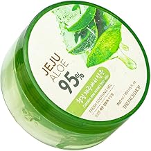 The Face Shop Non-Sticky Transparent 3 in 1 Aloe Fresh Soothing gel for Skin, Body and Hair |Reduces Dark Spots and Acne,300ml